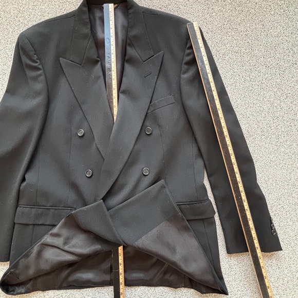 Lord & Taylor Black Double Breasted Blazer 44L Formal Goth VTG Union  Jacket - Picture 15 of 16